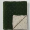 Hand Quilted Velvet Throw | Dark Olive/Natural -Falke Store quilted velvet throw dark olive natural