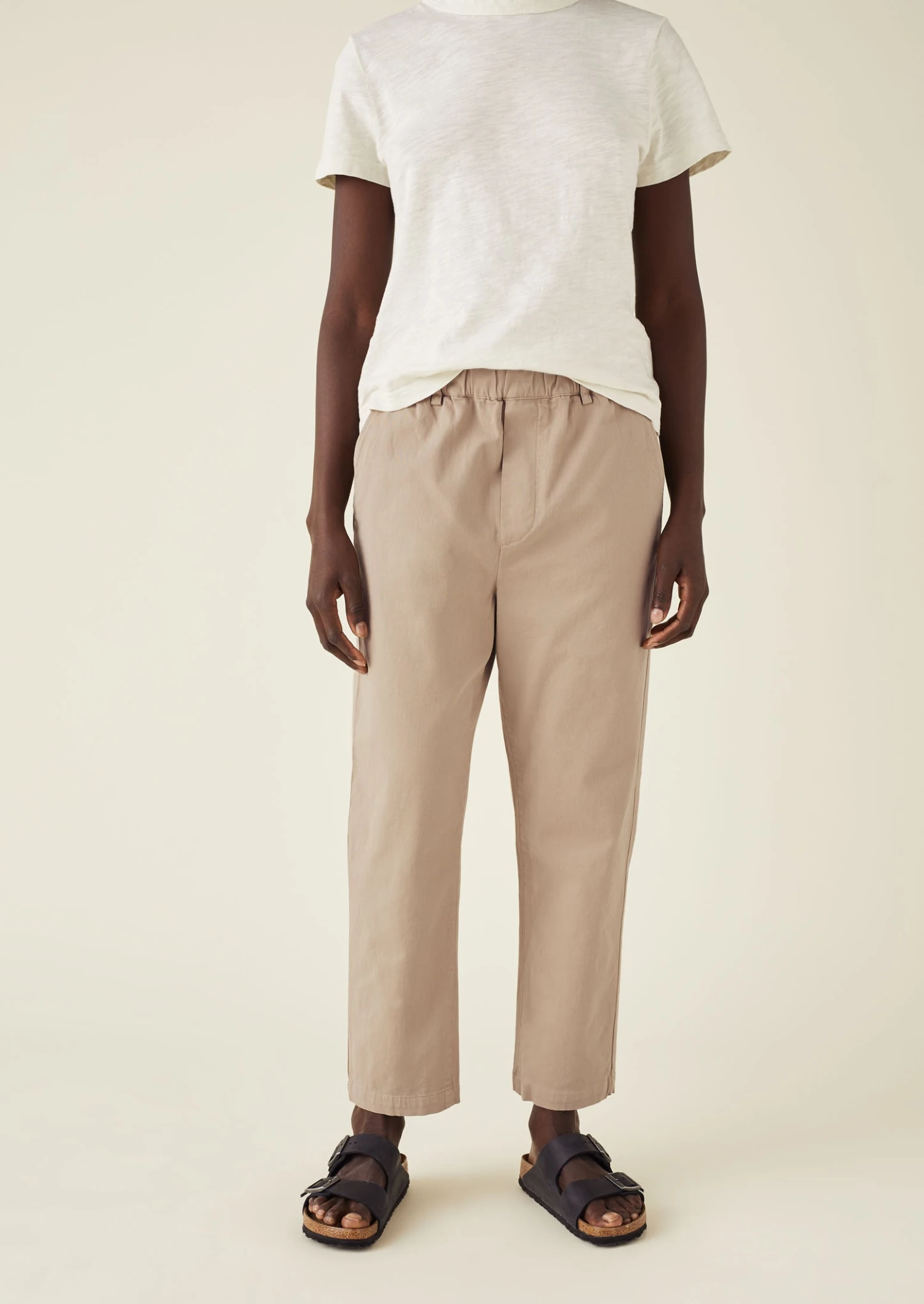 Gabi Cotton Pull On Trousers | Jute 5 Gabi Cotton Pull On Trousers | Jute - Image 3